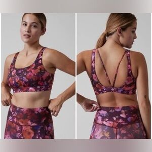 Athleta Exhale Floral Sports Bra size small like new